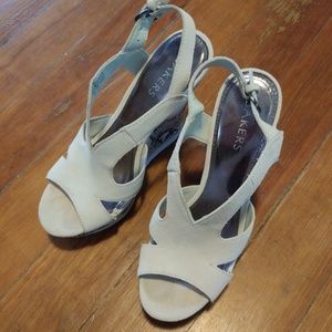 Bakers Wedges - Ivory Suede